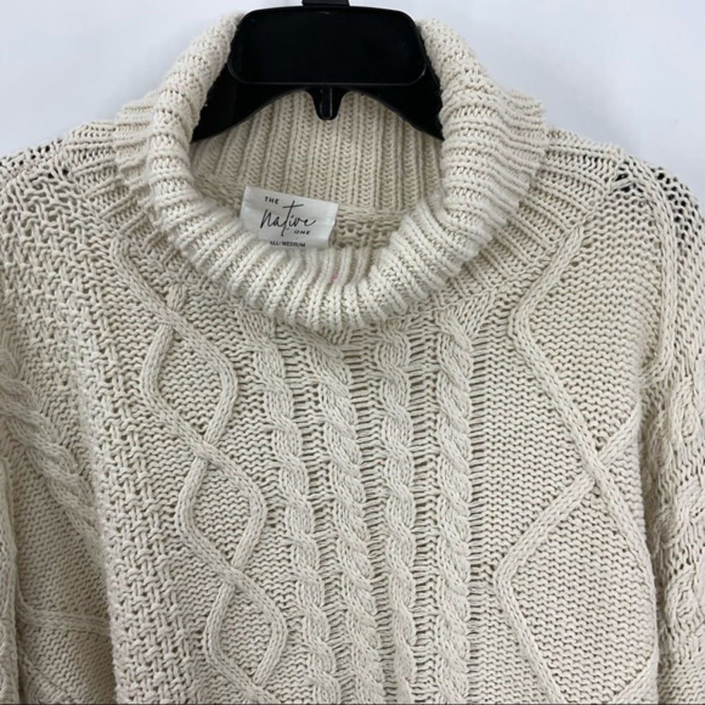 The Native One Oversized Turtleneck Cableknit Cro… - image 8